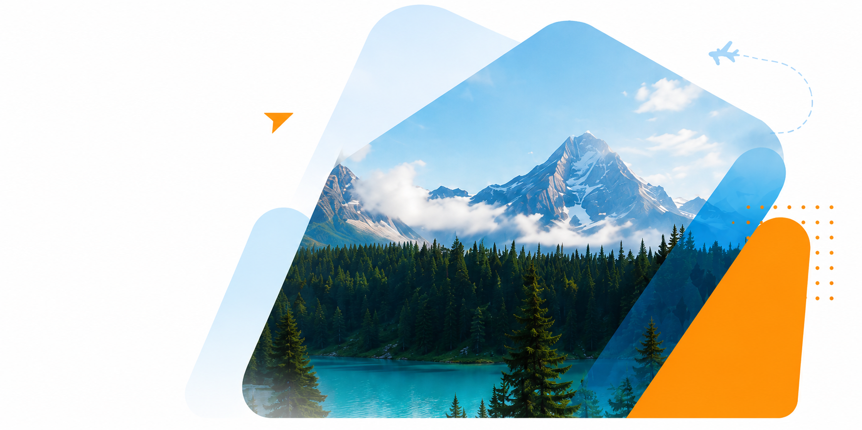 Mountain travel support illustration
